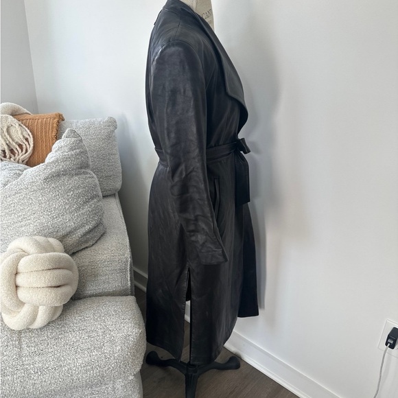 Mackage ‘Selena’ black lamb leather trench coat - Picture 5 of 7
